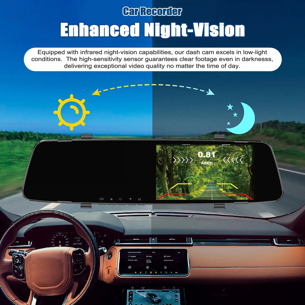 Cam Radars Dash Nebublu Rear Camera,Reco Dual Camera Apexeon Dash 1080P Reverse Dash Inch Rear Support Camera Screen DVR 4.3