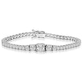 Designer in Set Essence set Prong Asscher 14K Bracelet with White Solid Diamond Cut by Gold Simulated Diamonds