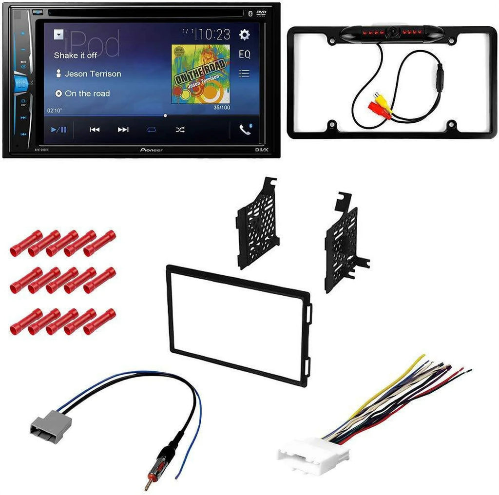 with Pioneer Kit Din Frontier Camera, Multimedia Backup Double Car / Dash - Bundle 2008-2015 Installation Bluetooth Nissan DVD Mounting Stereo for Touchscreen, Kit KIT2589 and