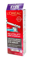 2.5% Acid+Caffeine Hyaluronic 0.6oz L'Oreal Eye Serum Revitalift Derm Intensives