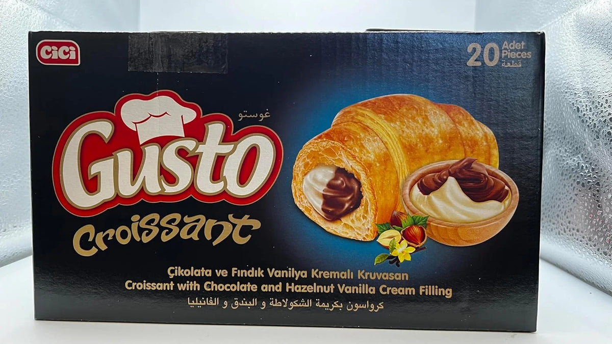 Soft Hazelnut Cream Croissant Go Vanilla 20) Snack And Chocolate The Of Wrapped On Gusto With Individually Filling, Croissant Pastry, (Pack Breakfast