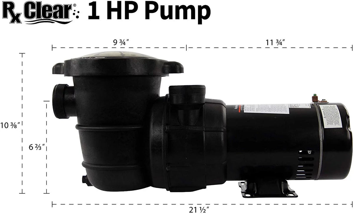 Force with Above-Ground Clear Pump Rx 1 Extreme Sand 19" Pool HP Radiant Filter