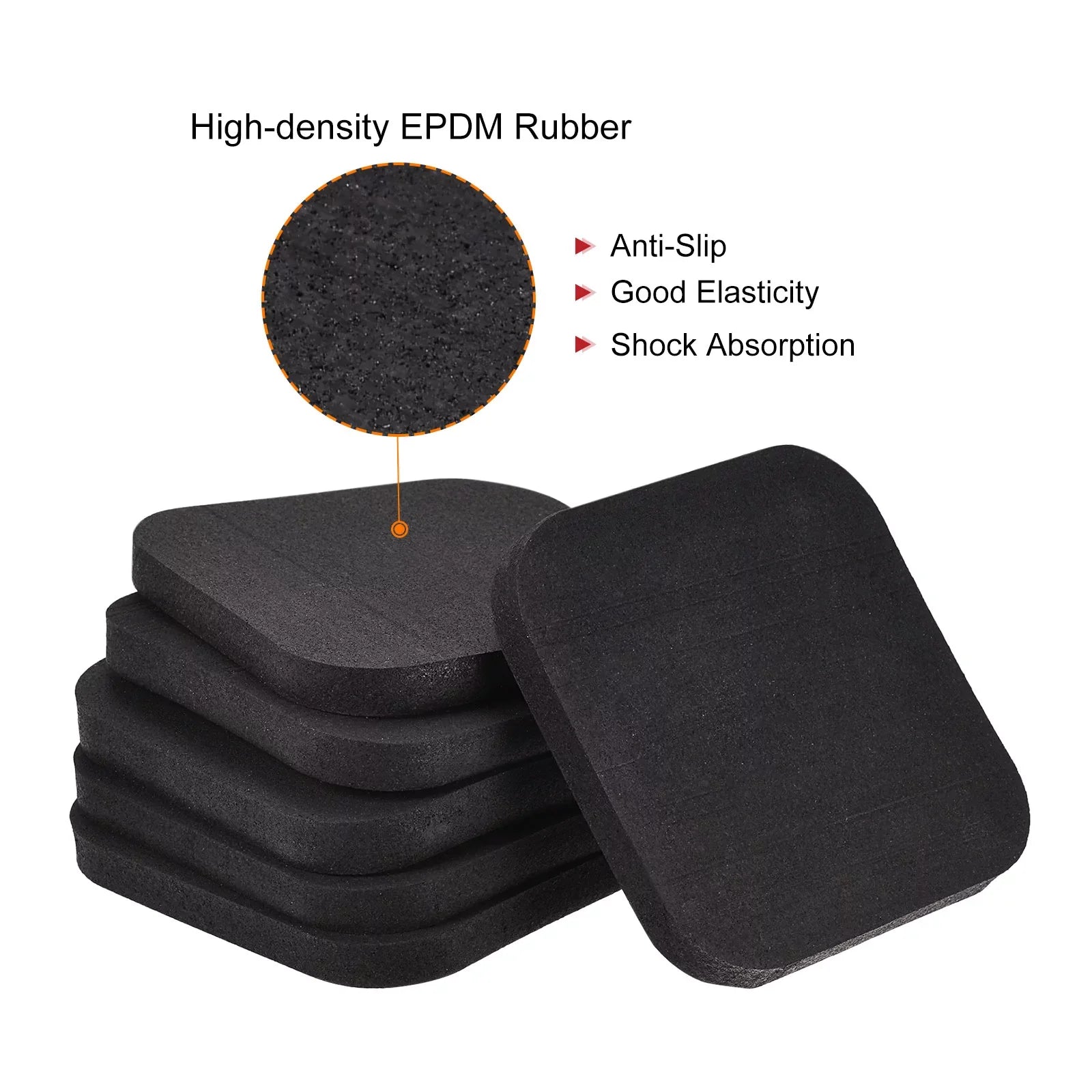 Mat Equipment Reduction, Pack Exercise Sound Floor Mat-3.9"x3.9" Black Treadmill 6 Protection Uxcell for