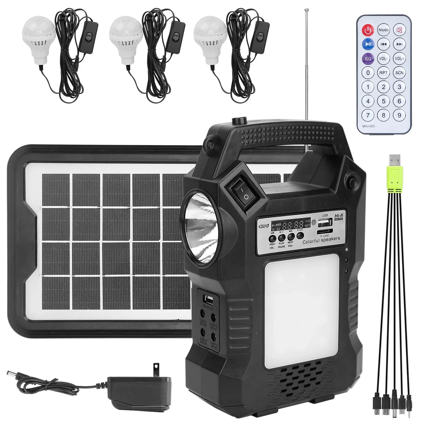 Generator Way Power 3 Solar LED Bulbs Dual for Hiking Flashlight Bank to Rechargeable Charge Power Station Powered with Outdoor Station Panel iMounTEK Portable Camping
