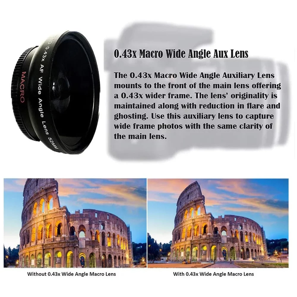 (Black) Lens Nikon Card VR 18-55mm 2 Bundle Digital + Memory D7500 SanDisk ED 64GB and 20.9MP Lens Camera DSLR 70-300mm Pcs W/