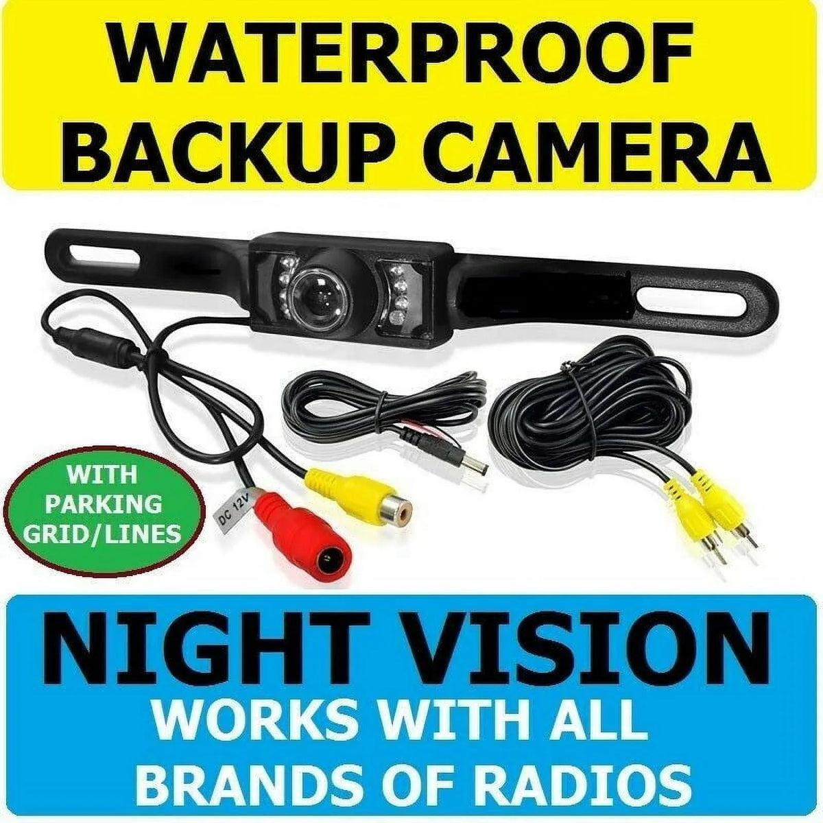 Night Car Camera Mount Backup Reverse View Color Plate License Waterproof Rear