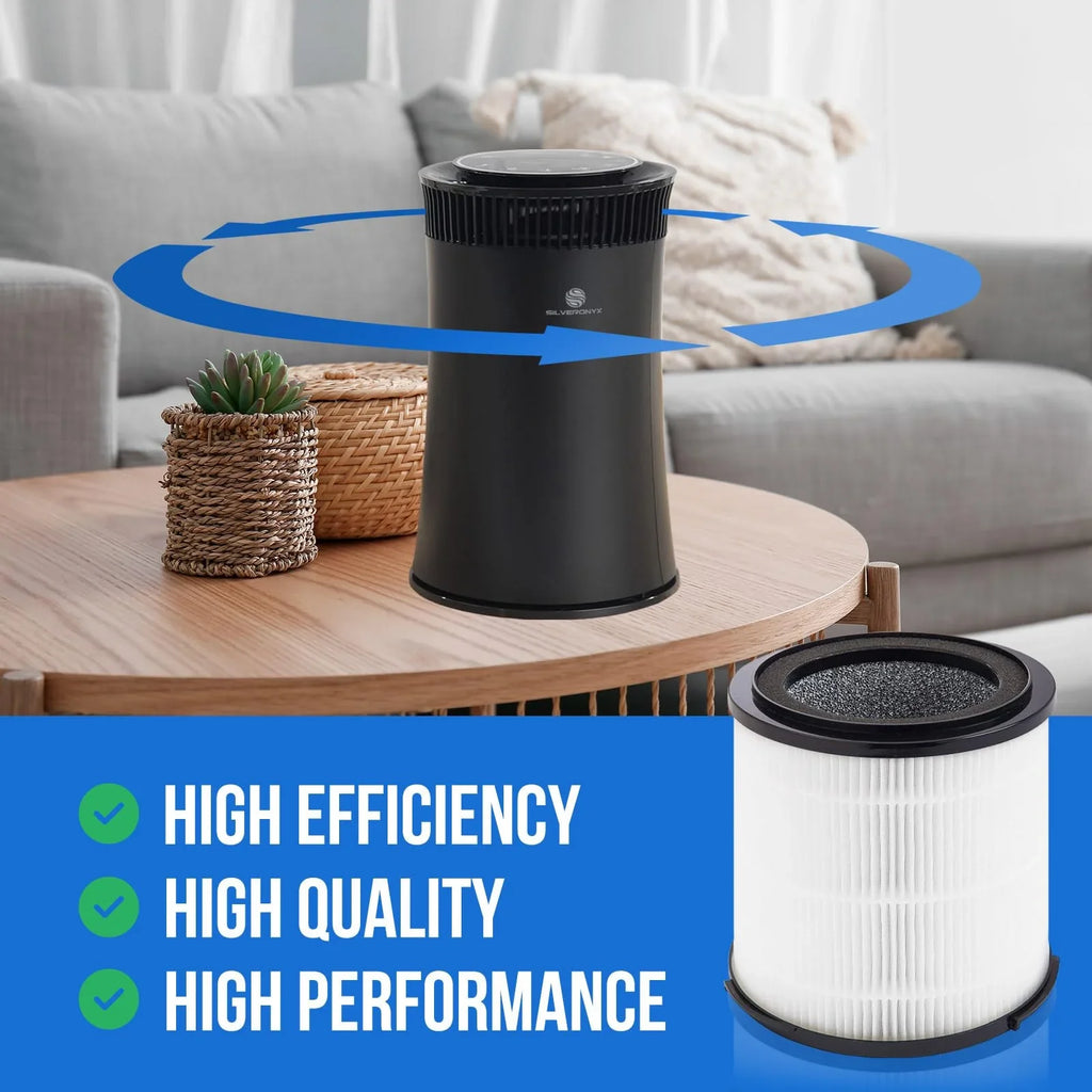 Filter Replacement H13 Air Replacement Filter Filter & Smoke Home, - Bedroom, SilverOnyx Large H13 Dander - (5-Speed), Dust, for Replacement HEPA Black HEPA Pet HEPA Purifier True Room, for Filter