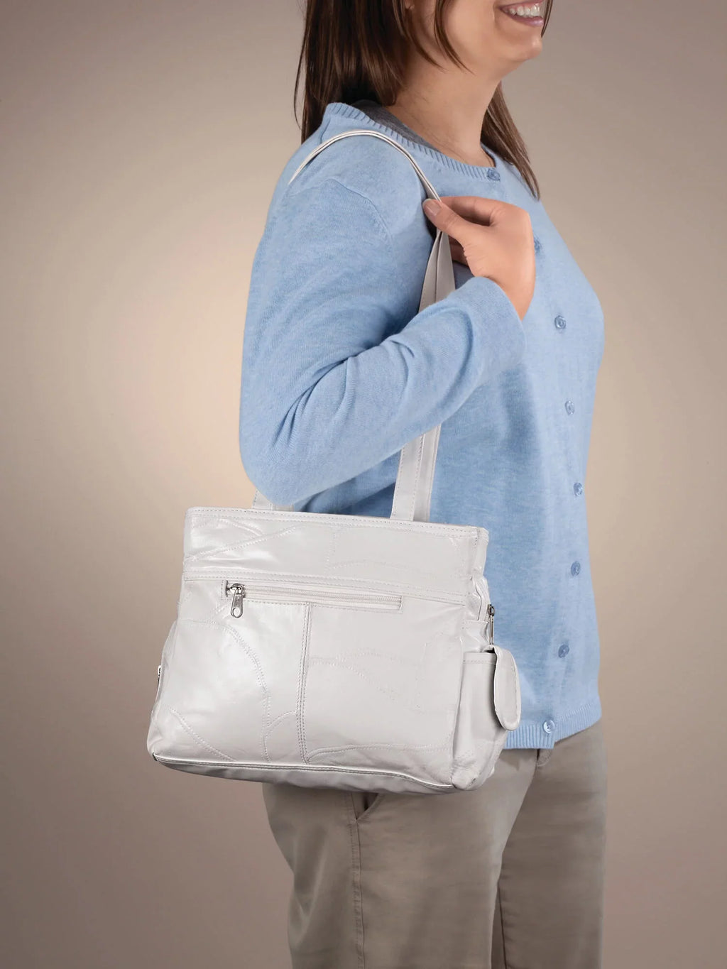 Leather Handbag White