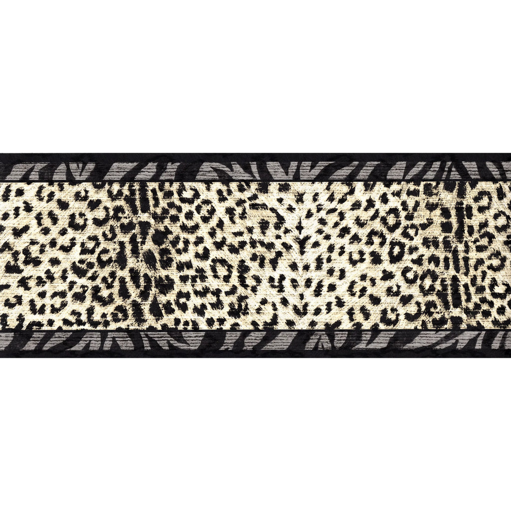 Prints, Animal Black, Trimz Wallpaper Tiger - Border 7" W Prints Gray, Leopard 15' Prints, L x