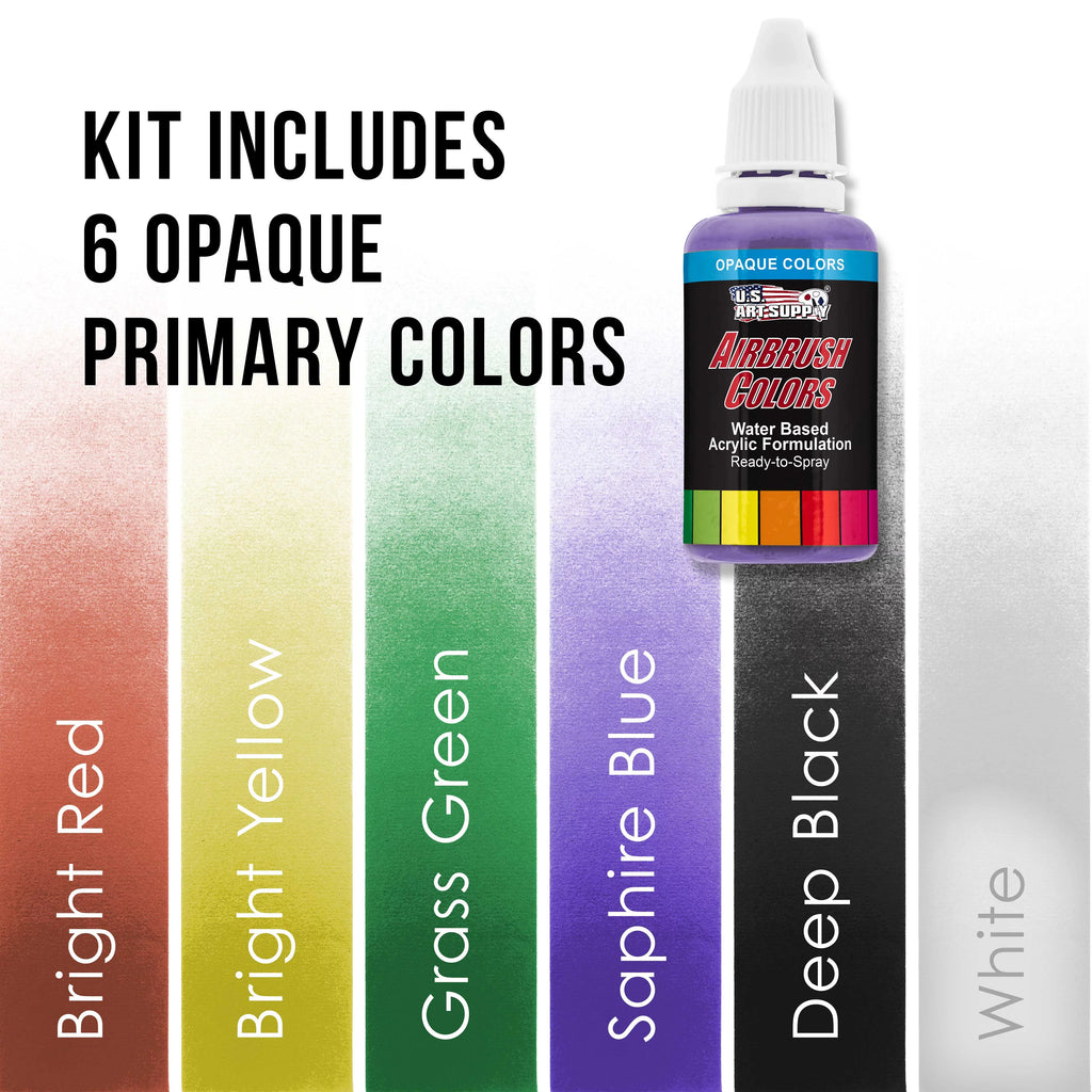 Deluxe Air 3 Pro w/ Compressor Airbrushes Colors 6 Paint Airbrush System &