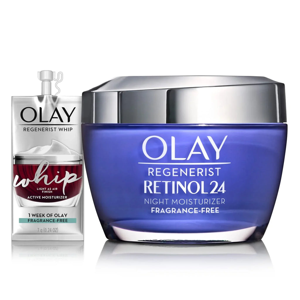 Regenerist 24 Oz Gift Night Retinol Moisturizer, Set Whip 1.7 Size Face Face Retinol Moisturizer Olay + Travel/Trial Cream,