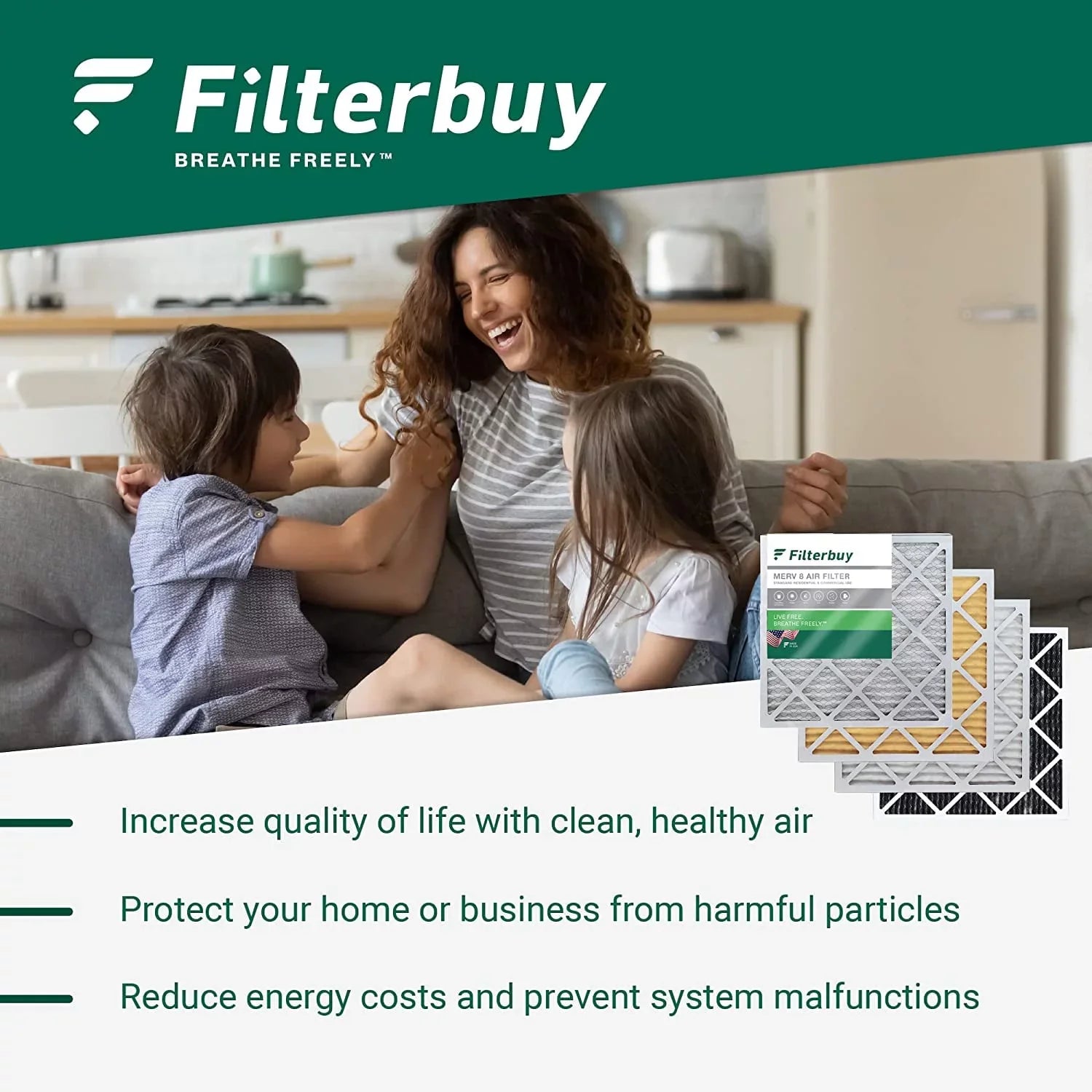 AC HVAC Filterbuy Air Furnace Pleated Filters (5-Pack) MERV 13 20x36x1