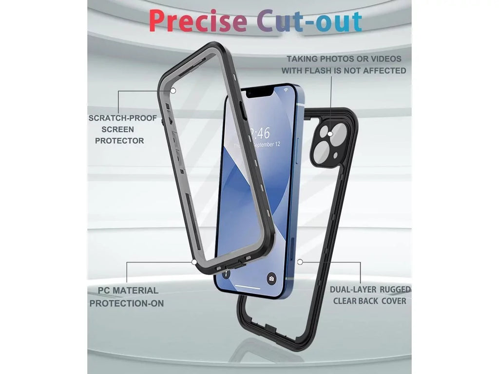 Case Full inch Screen with Protective Waterproof Protector,Underwater 13 Built-in Dustproof Shockproof For Full-Body 13 iPhone Cover iPhone Sealed for 6.1