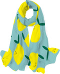Neck Scarf Wrap for Silk Hyjoy Shawl Scarves Women Girls Lightweight Simple Lemon Pattern Long