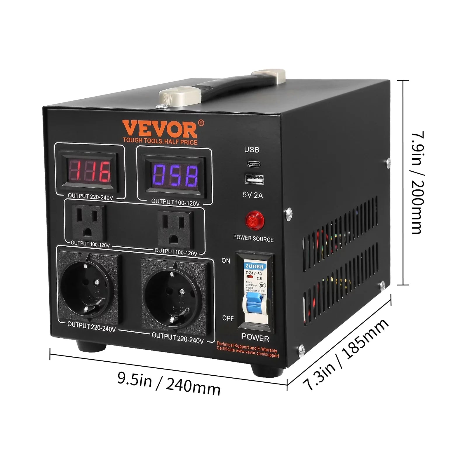 220V-110V Transformer Step CE Up/Down Converter Voltage BENTISM /110V-220V 2000W