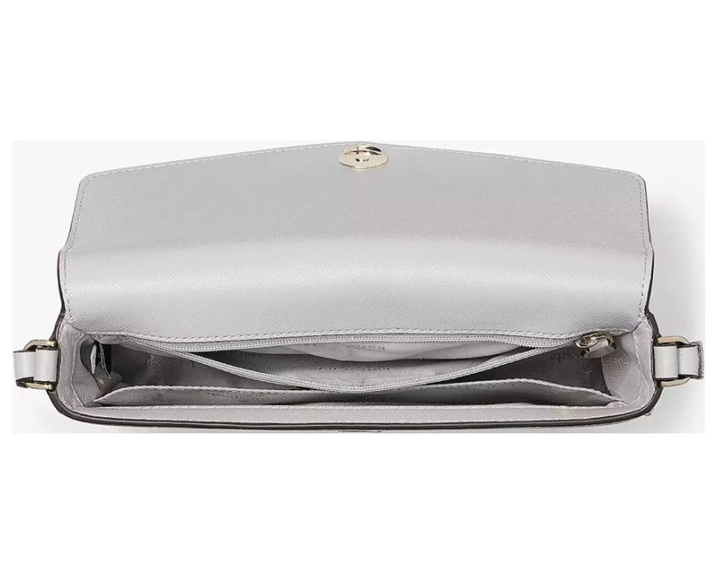 PLATINUM GREY Crossbody Spade Kate K7378 Sadie Envelope