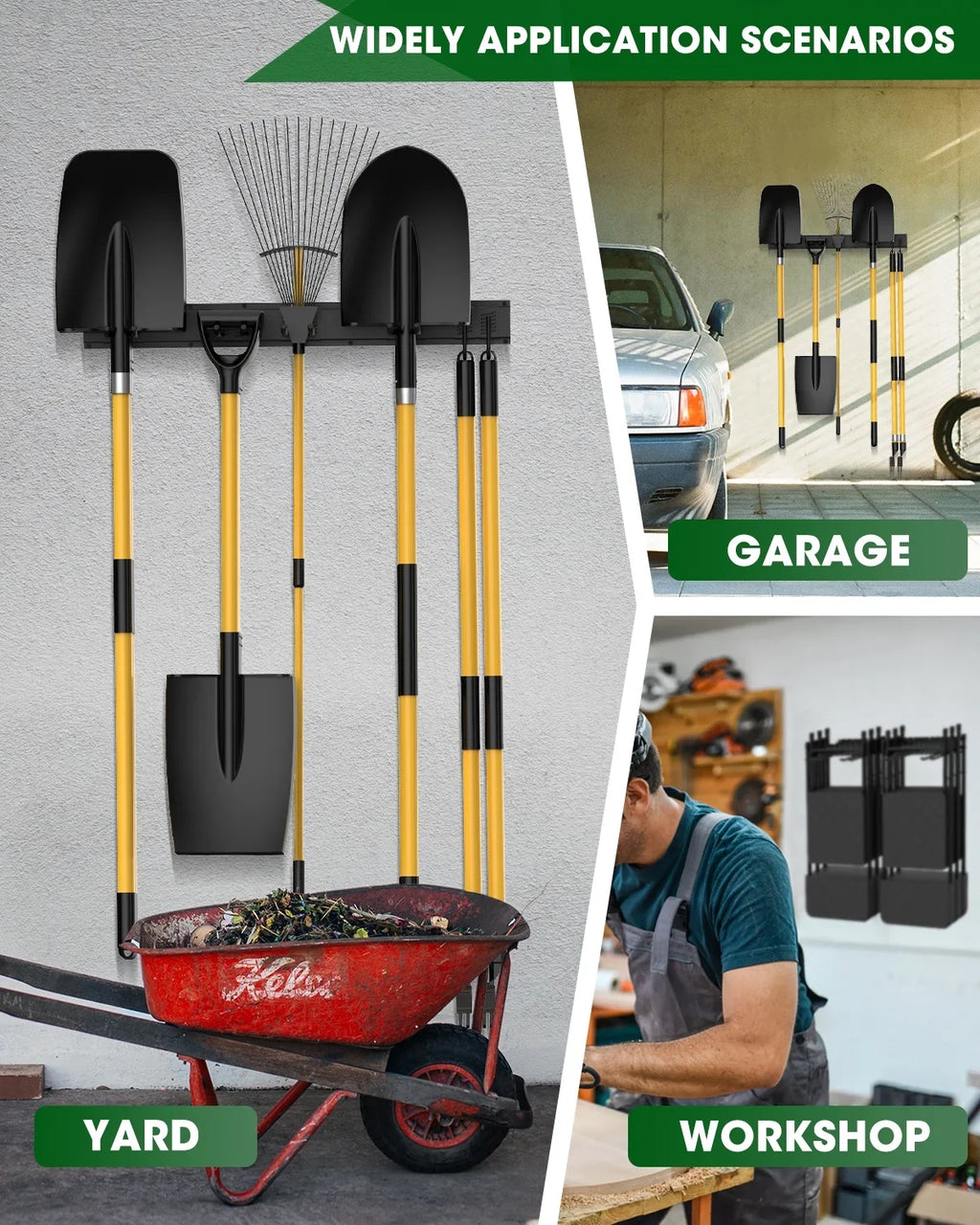 8 Heavy LBS Organizer with Adjustable 32 for 6 Organizer Tool Garage Yard Rack, Duty TOPHDY Storage Garage Mounted Hooks, Garage, Holds up to Inches Tool Wall 200 Piece