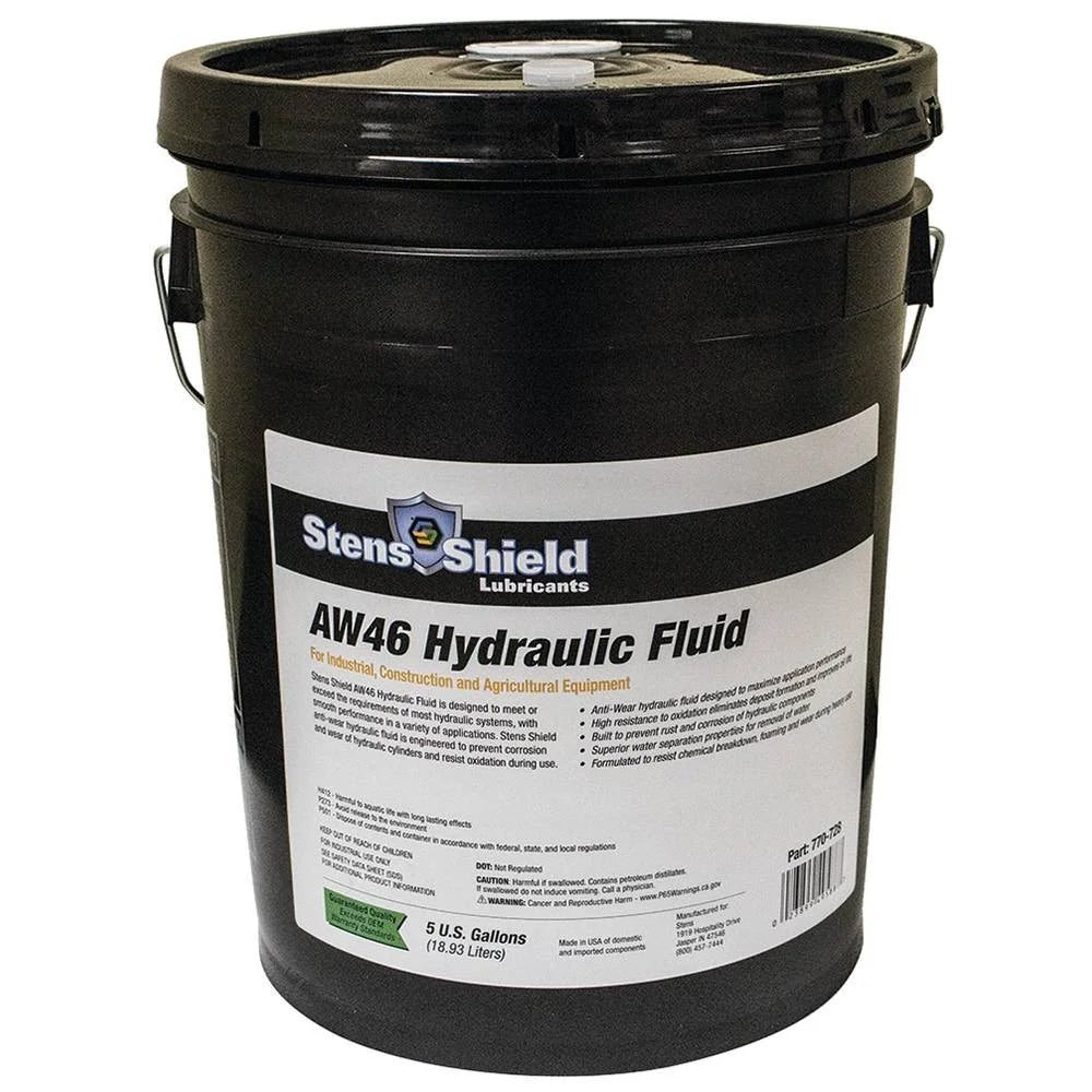 Gallon for 5 pail Shield Stens Fluid New Hydraulic 770-728 AW46,