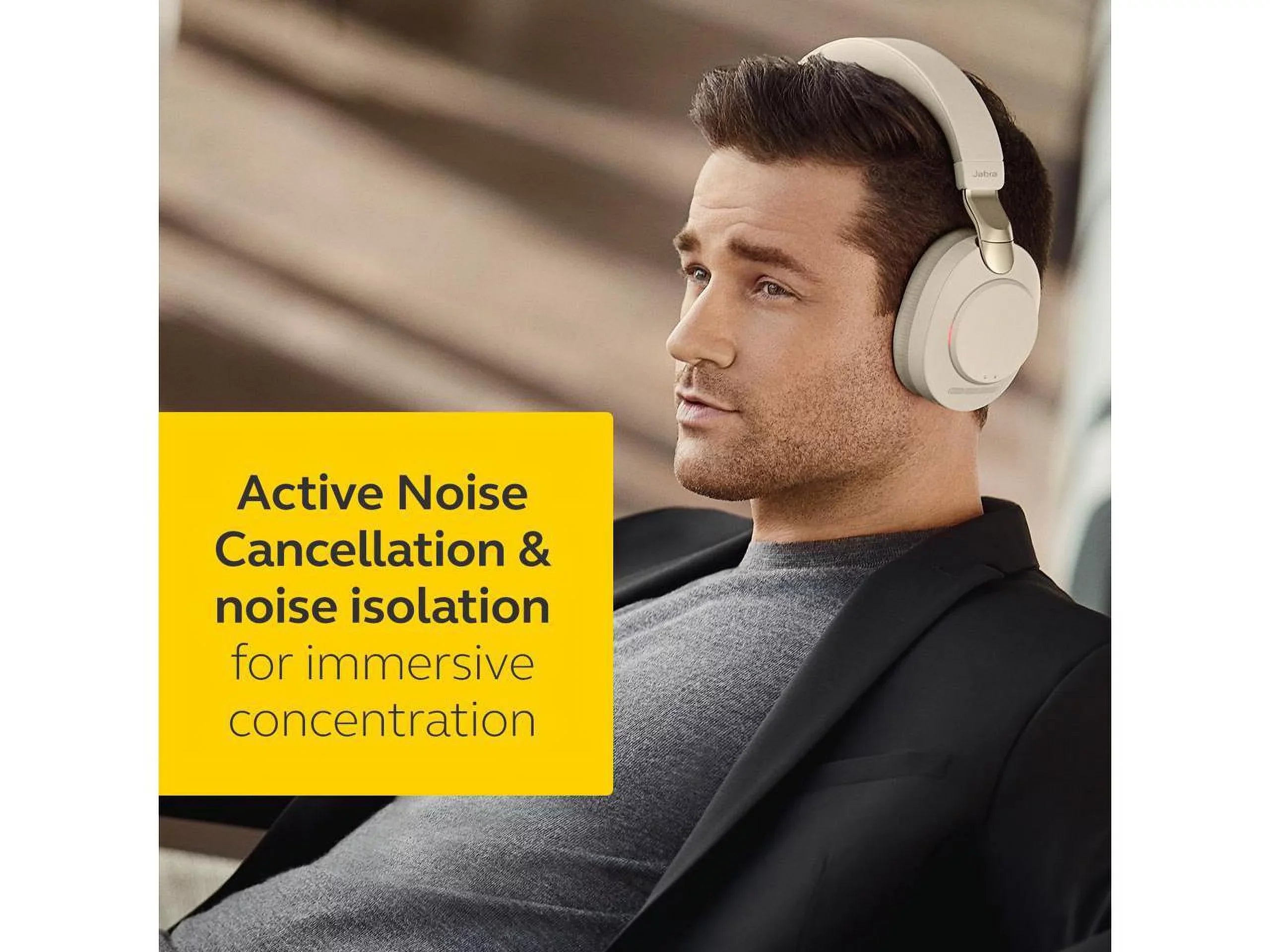 MS Music USB-C - Evolve2 Teams / Beige Jabra Headset Wireless Headphones - 85 Stereo