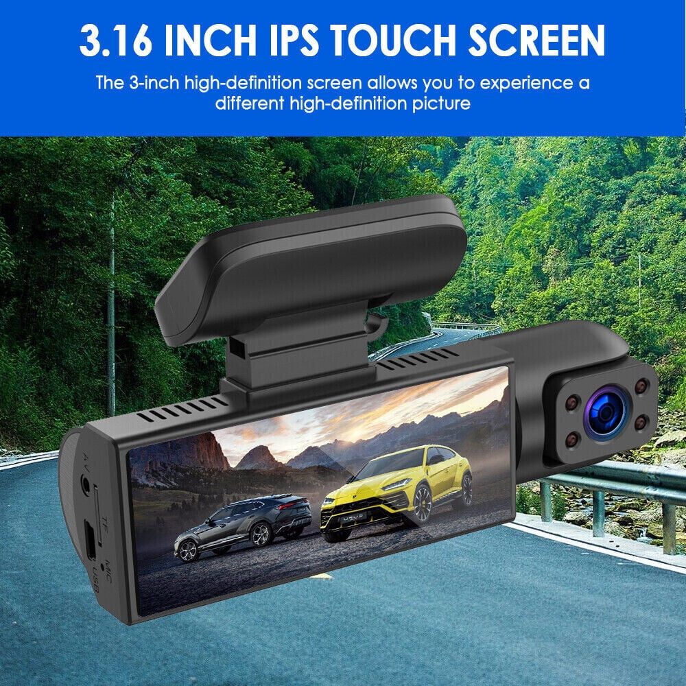 Lens Dual Car Vision Paddsun Safety Night Recorder - 3.16-Inch Camera Enhanced DVR for