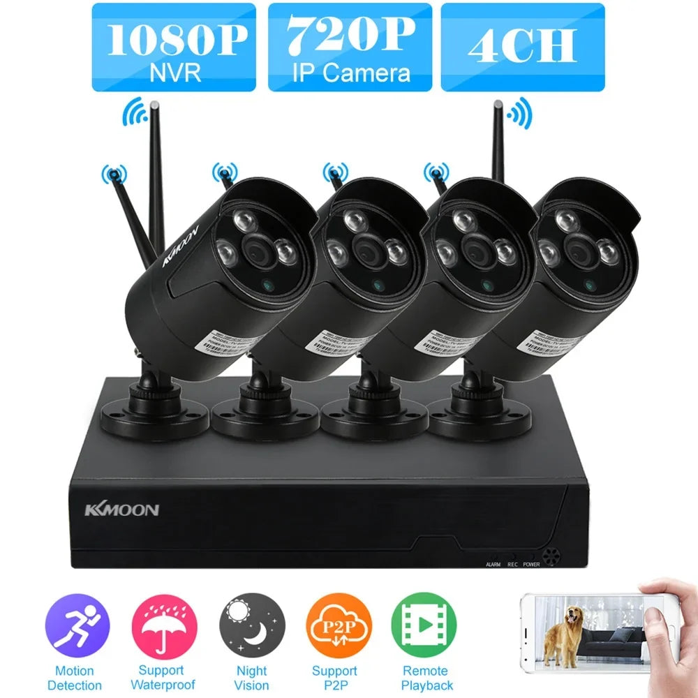 Camera 1080p Waterproof Wifi Kit 1.0mp Wifi Support Ip 4pcs Waterproof Webcam 1080p Nvr Wifi Wifi Wifi P2p 1080p With 4ch Wifi Ip Webcam,Vision Ir-cut Vision P2p 4pcs