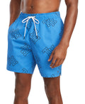Swim Print Trunks Monogram Tommy Hilfiger Allover 2XL Blue Mens