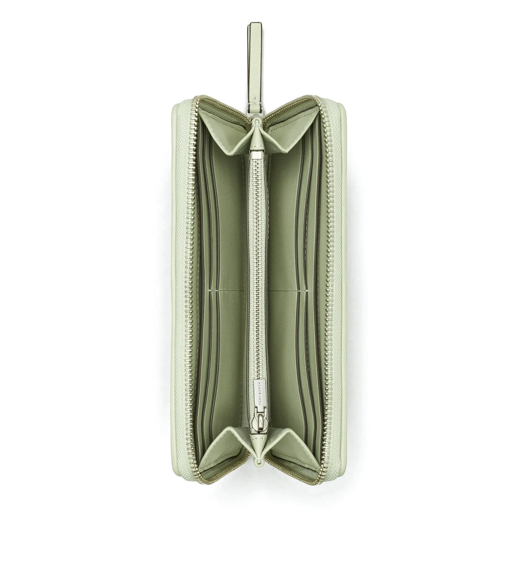 Leather Tory Wallet Zip Chevron Continental Kira Frost) (Pine Women's Burch