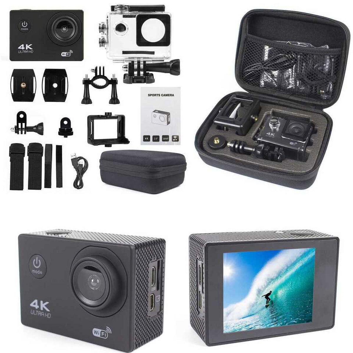 30M Camera Camera Included TF HD Card, Waterproof, Action Case Under 1080P Carry Battery, Sports