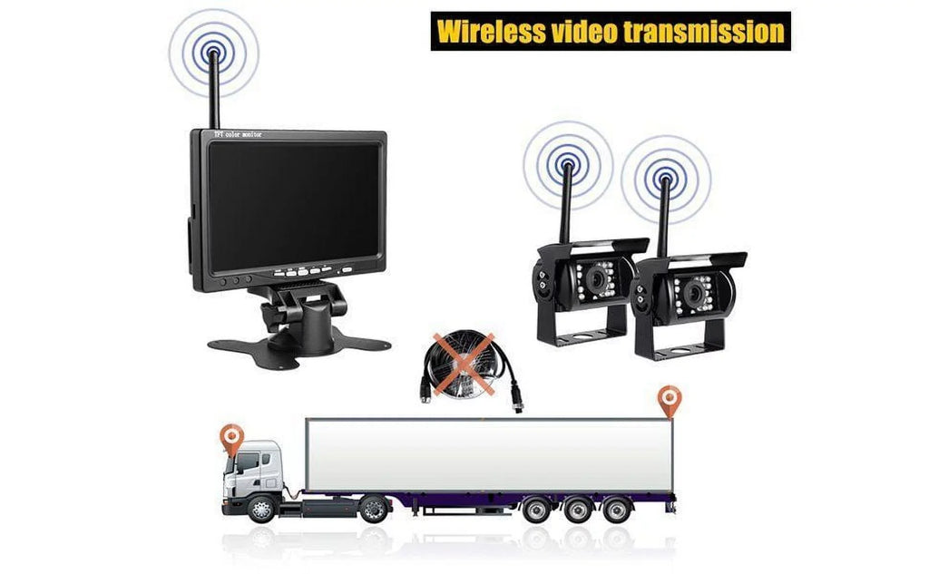 Cameras Camera Night Trailer 7" Dual Vision Wireless View Waterproof Truck for Assistance Monitor Rear Backup RV Bus with Parking