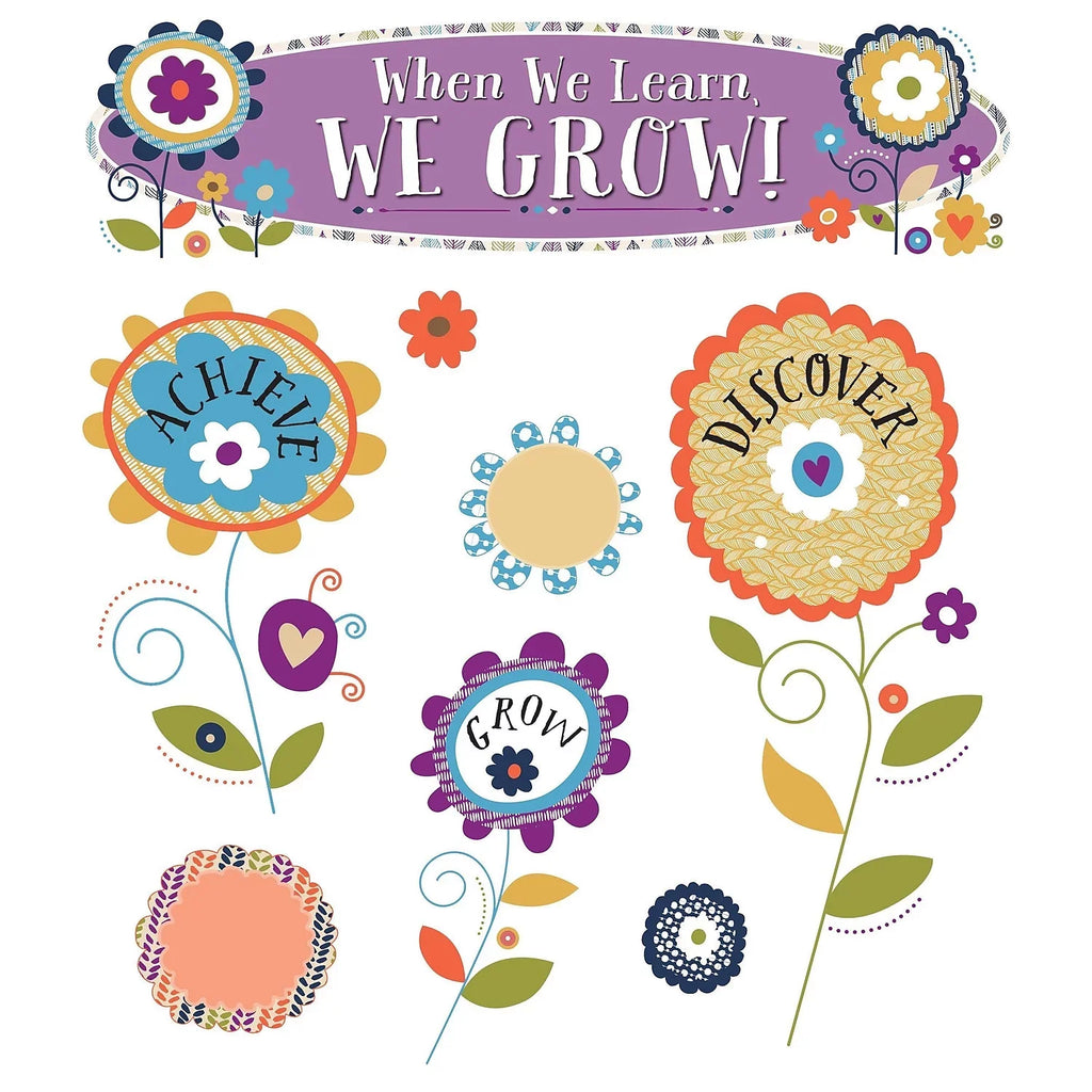 You-Nique Bulletin We Multicolor, We Grow! Board K-5 Mini Learn, Carson-Dellosa When Grades Set,