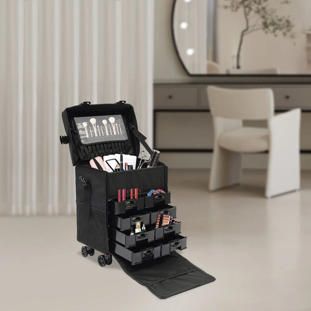 Make Up Rolling Wheels Trolley, Trolley, Suitcase Cosmetic Case, with Makeup Makeup Case Suitcase Cosmetic