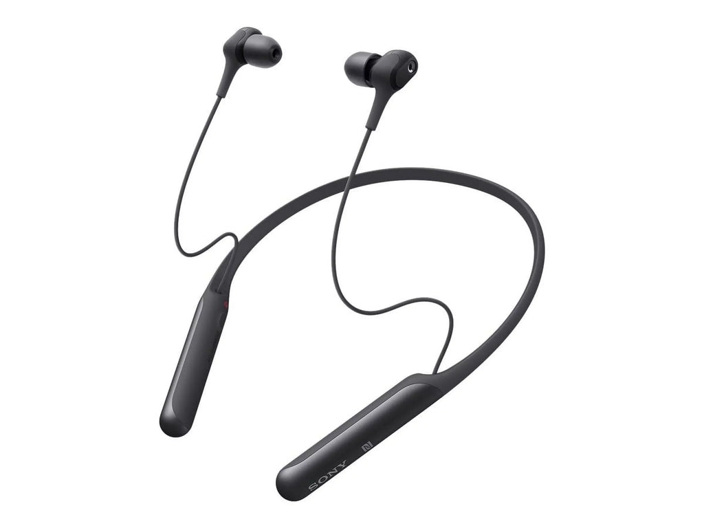 with - - - wireless - - Earphones black NFC canceling - mic - mount Bluetooth WI-C600N active noise - in-ear Sony behind-the-neck