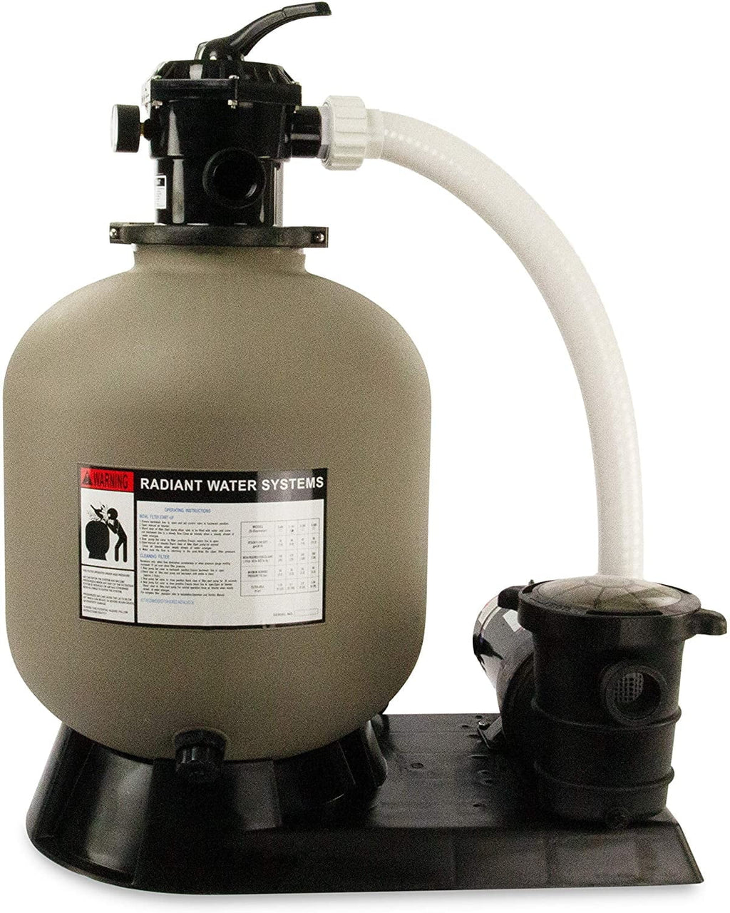 Force with Above-Ground Clear Pump Rx 1 Extreme Sand 19" Pool HP Radiant Filter