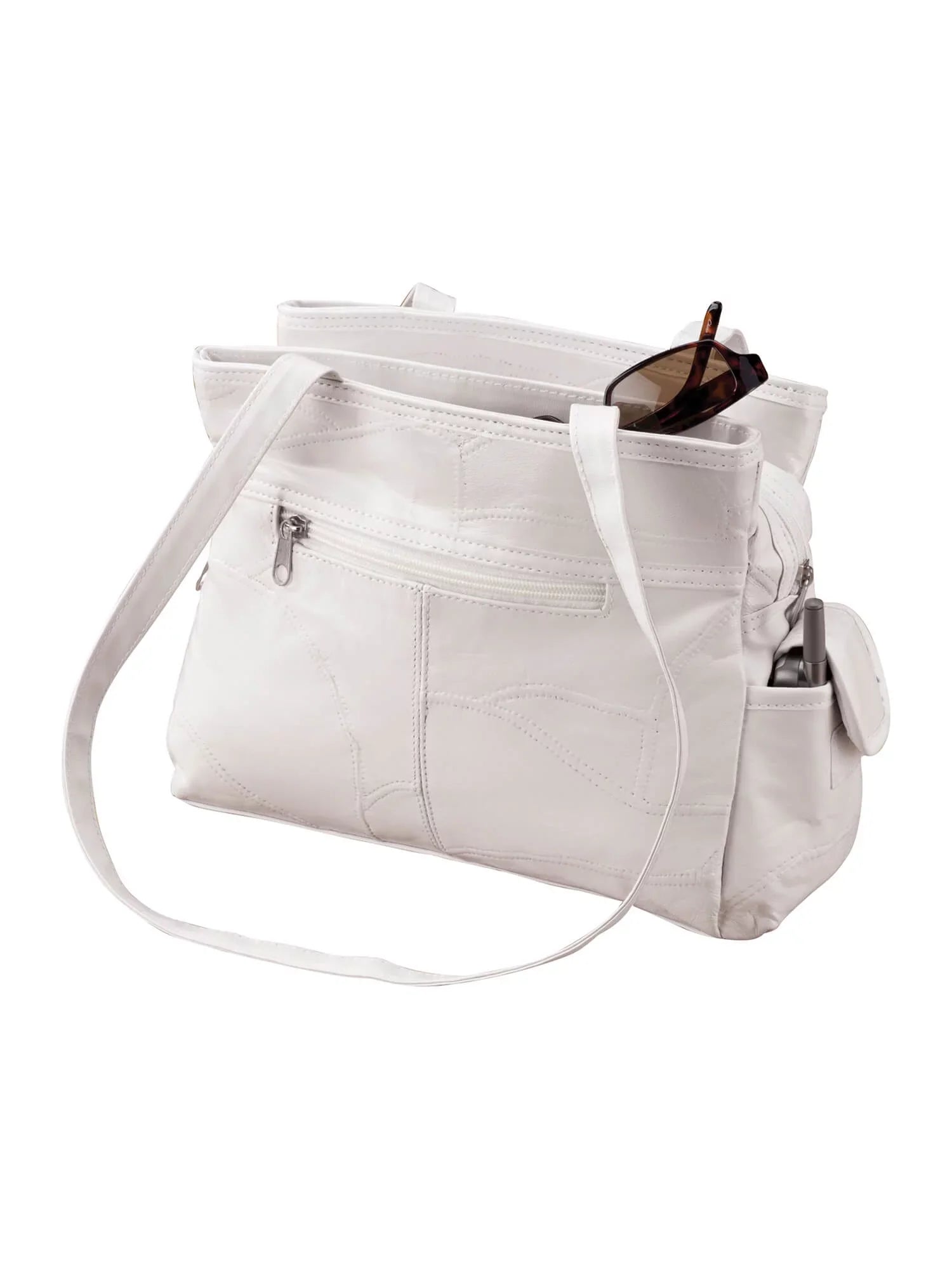 Leather Handbag White