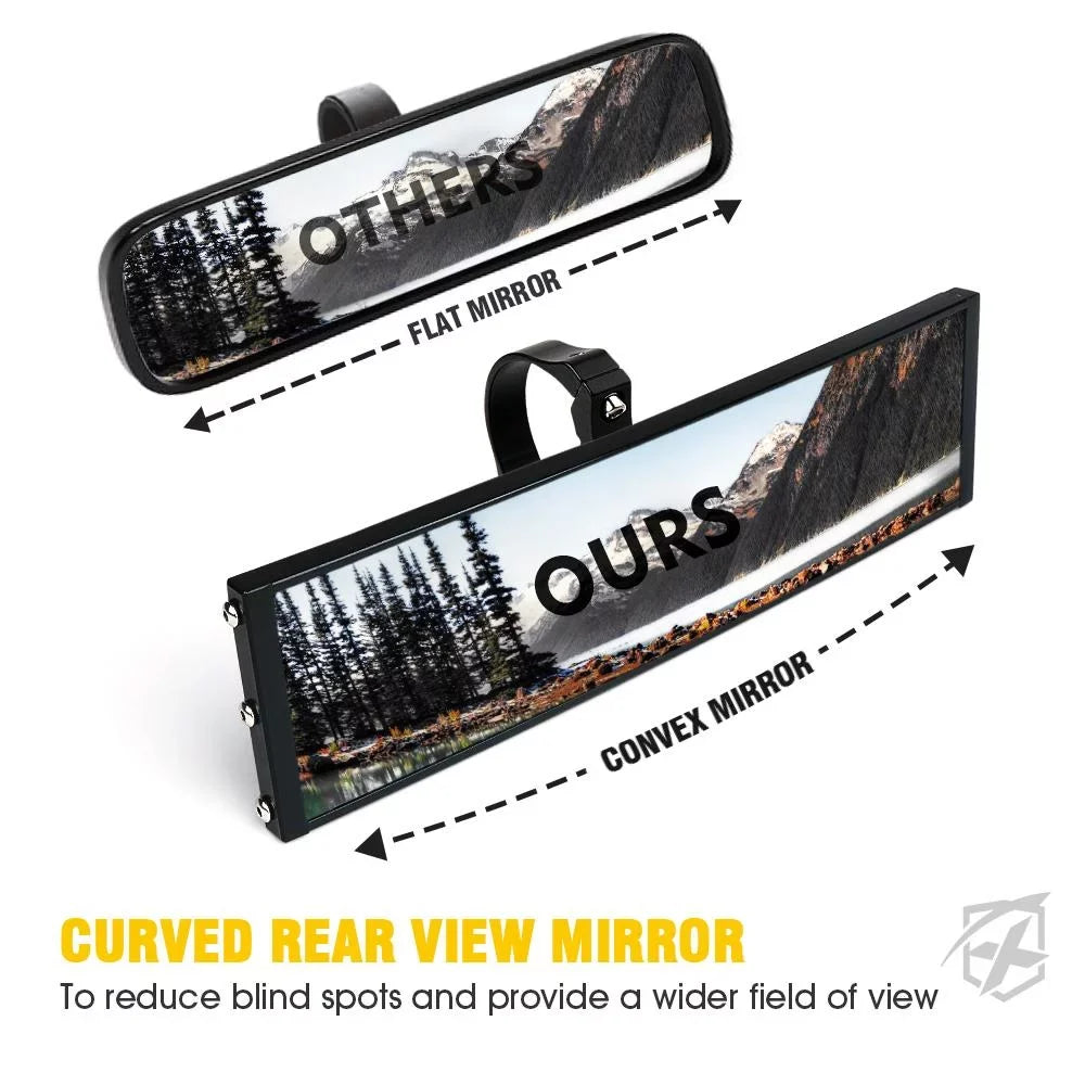 Mirror Dome Xprite fits Lights Rollbars 9" Integrated Aluminum UTV 2" - w/ LED 1.75" Rear View