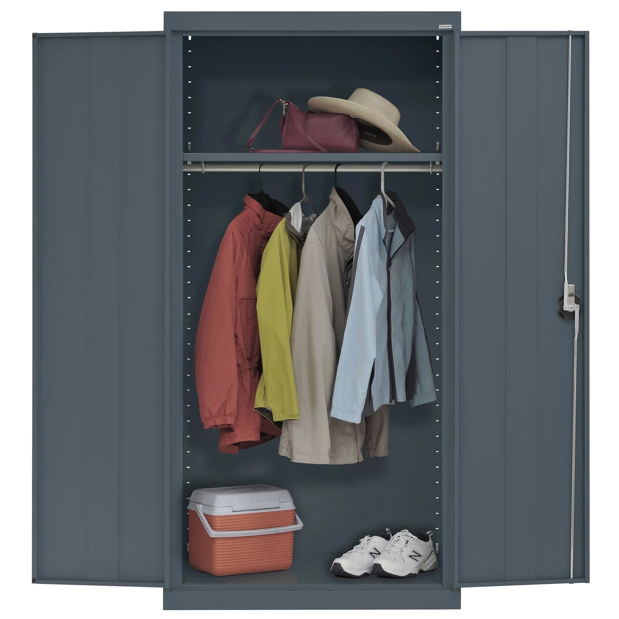 Adjustable Series 36"W 24"D Wardrobe x x Elite Shelf, Charcoal with Cabinet 72"H,