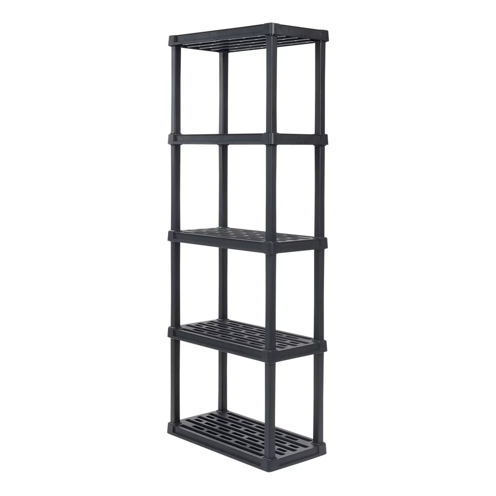 Storage Shelf 5 Plastic Black lb. Rack 200 Capacity, -Tier USA IRIS Total with