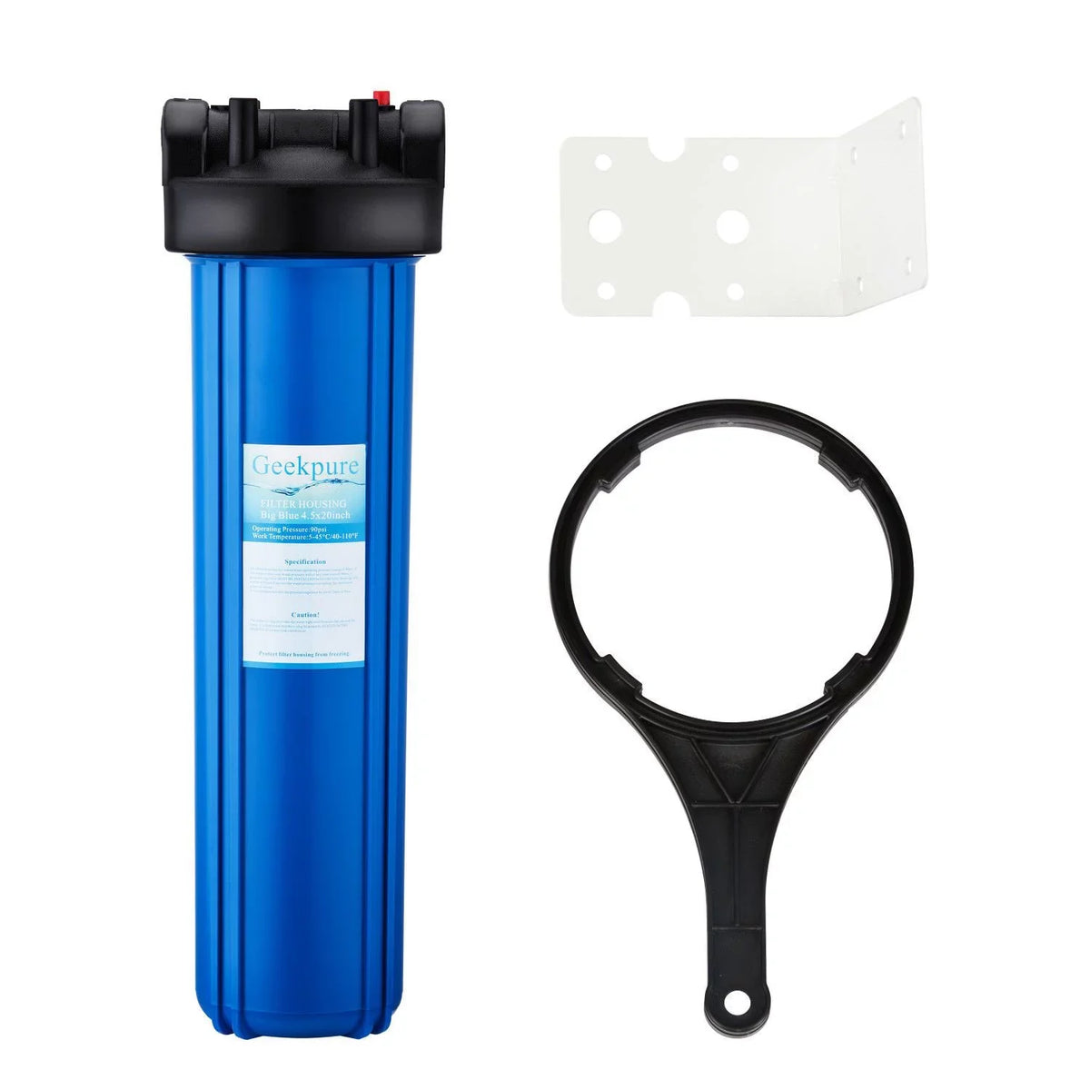 Inch 20 x Blue Big -4.5" Bracket & 20" with Water Housing Outlet/Inlet Filter 1" Wrench