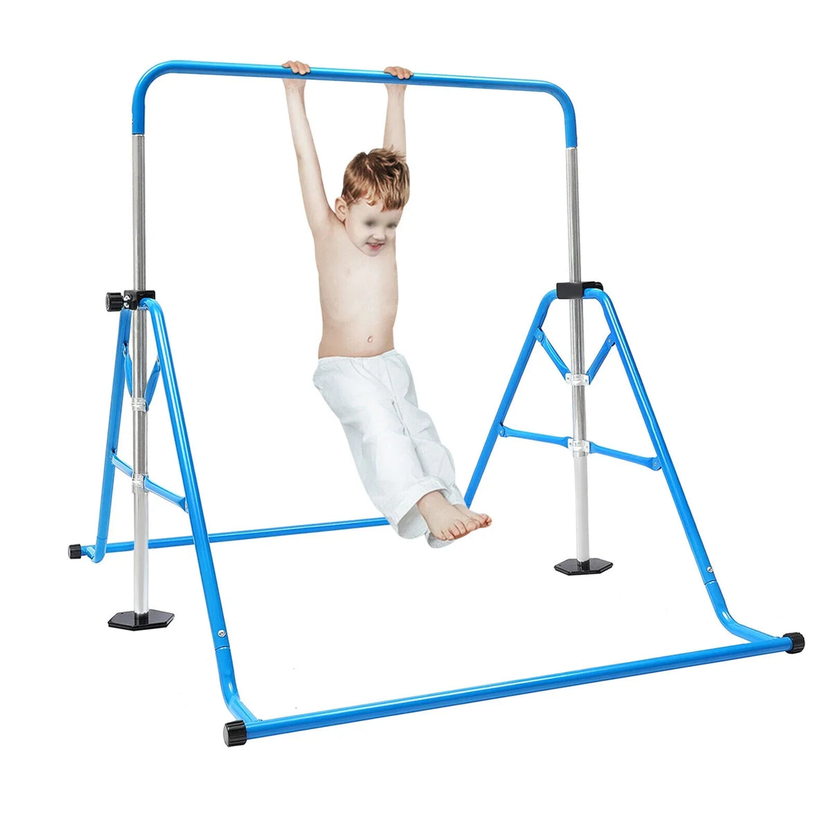 Junior Gym Max Horizontal Training For Adjustable Kids ZhdnBhnos Load Gymnastics Bar Blue Folding Home 100kg/220.5lbs Bar