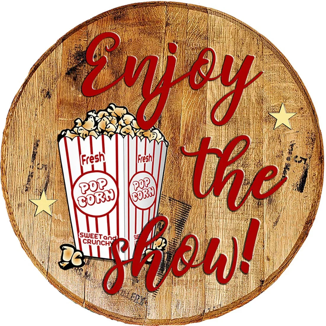 Fresh Head Sign Wall Bar Enjoy Home the Whiskey Barrel Art Décor Show Corn Pop