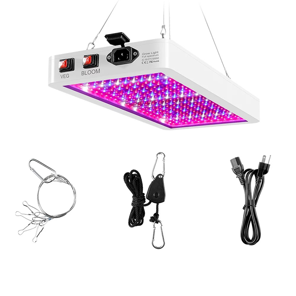 Plant Grow Lamps Dual for Full 2000W Hanging Switch LED LEDs for Spectrum 312 Greenhouse Veg Bloom IP65 Waterproof Light Indoor and Flowers Plants Seedlings Growing