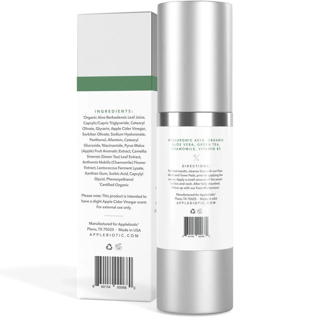 Vinegar Acid Applebiotic with Facial Apple Serum Hyaluronic Probiotic Cider