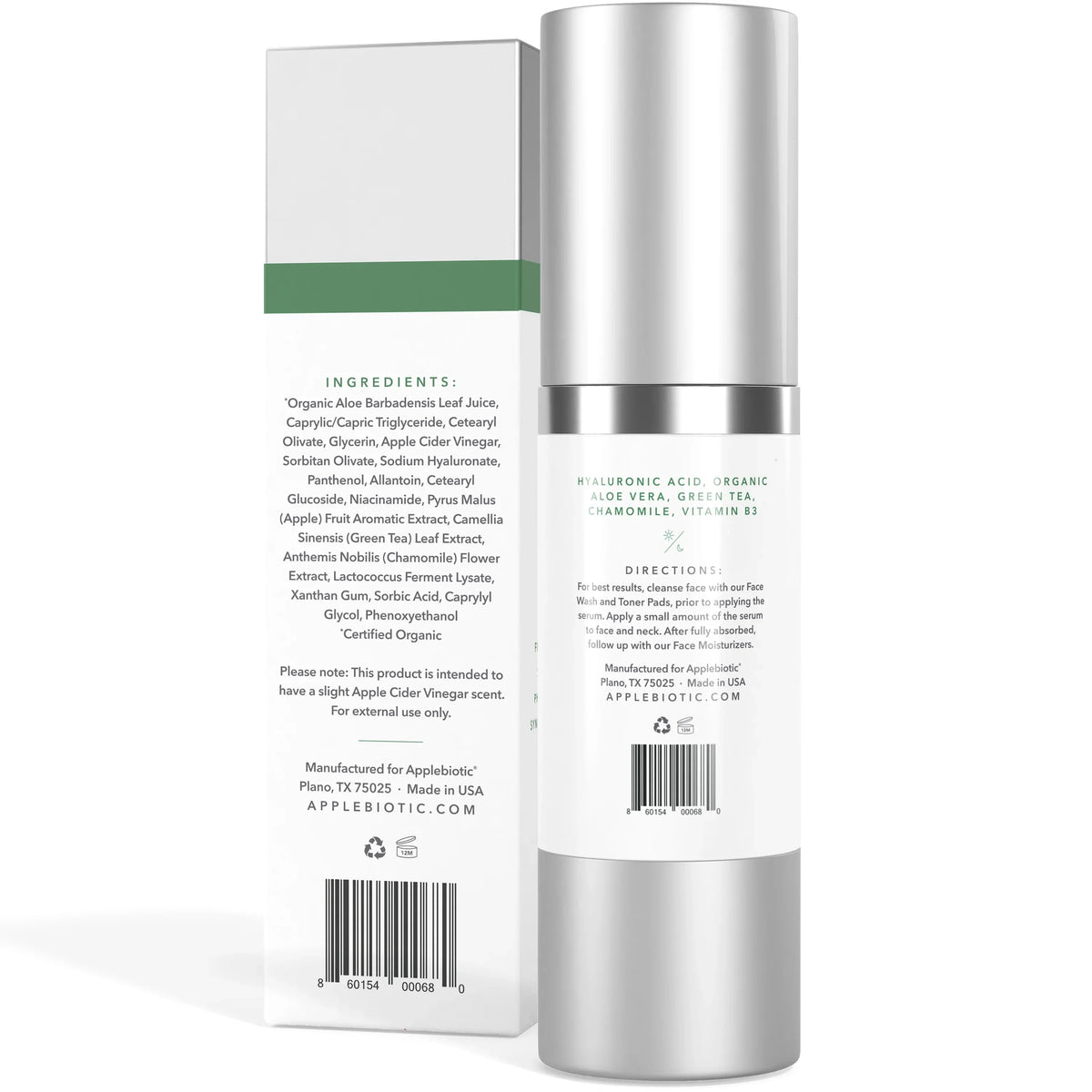 Vinegar Acid Applebiotic with Facial Apple Serum Hyaluronic Probiotic Cider