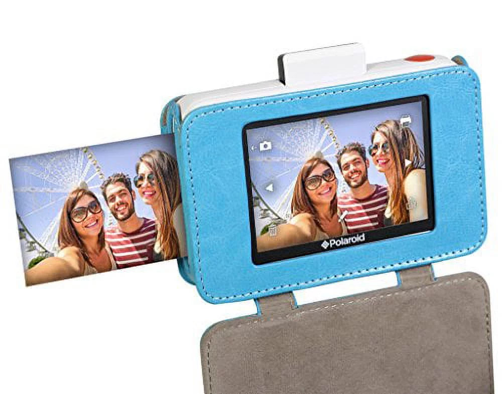 Camera Print Case Snap Leatherette Custom Instant – Digital Touch Snug Design Fit Polaroid for (Blue)