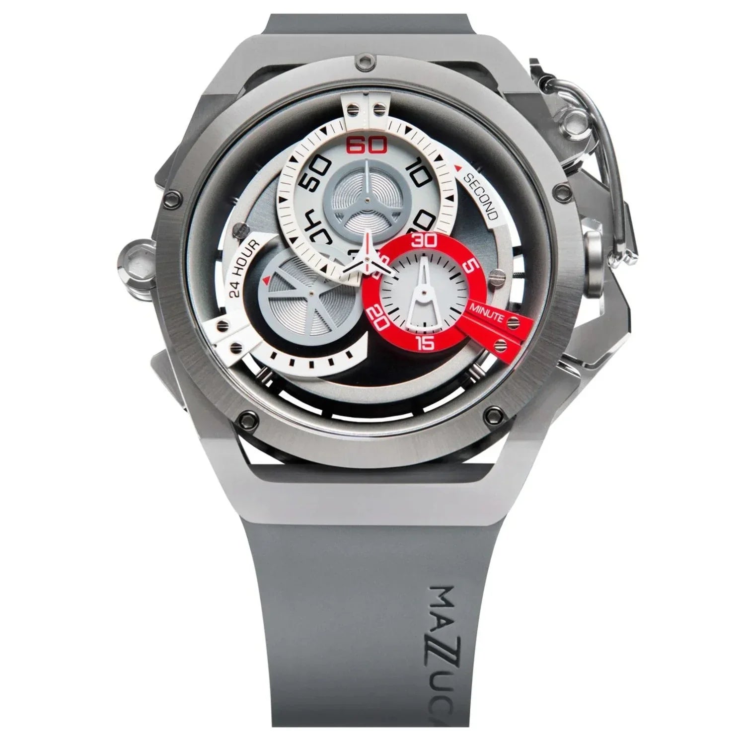 Reversible - Chronograph Sport Mazzucato Watch White Automatic Rim Color Twin for Dial Men Adult Multi