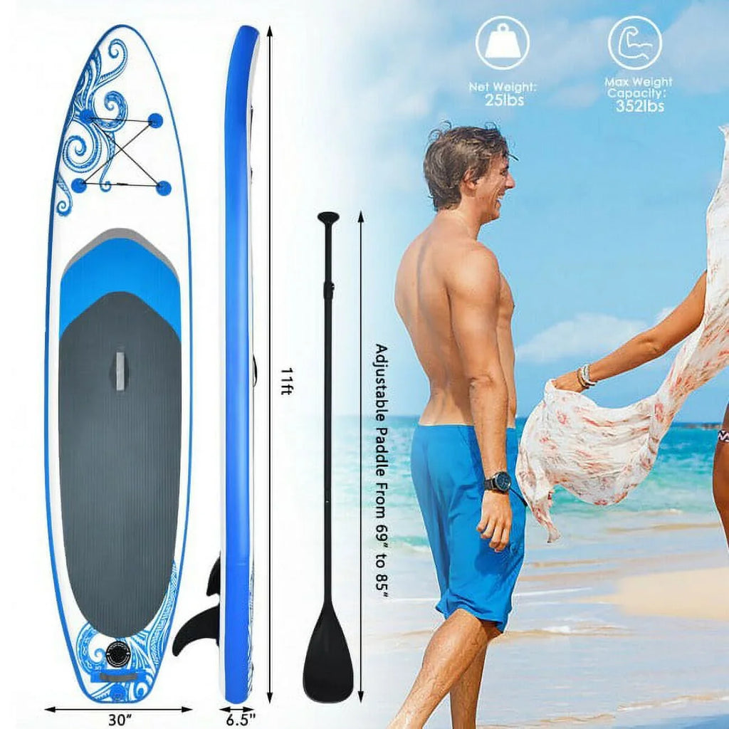 11-Feet Water Surfing Sports Board Wonderful Inflatable Paddle Enjoy Adjustable