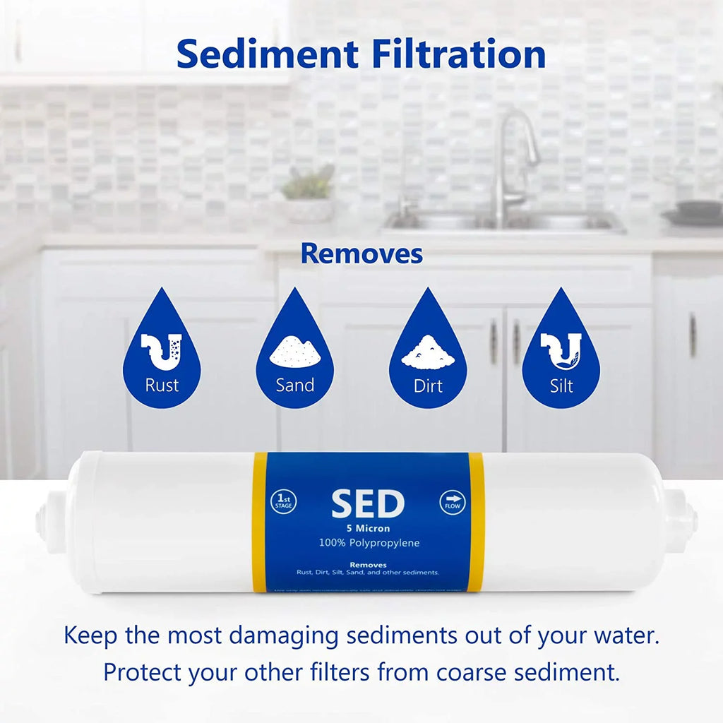 Countertop Year Quick System And Carbon Sediment 1 1?4” Cartridges Membrane Filter RO Filter Reverse Filters Replacement Connect 7 Set Set Filters GDP Filter Osmosis 100