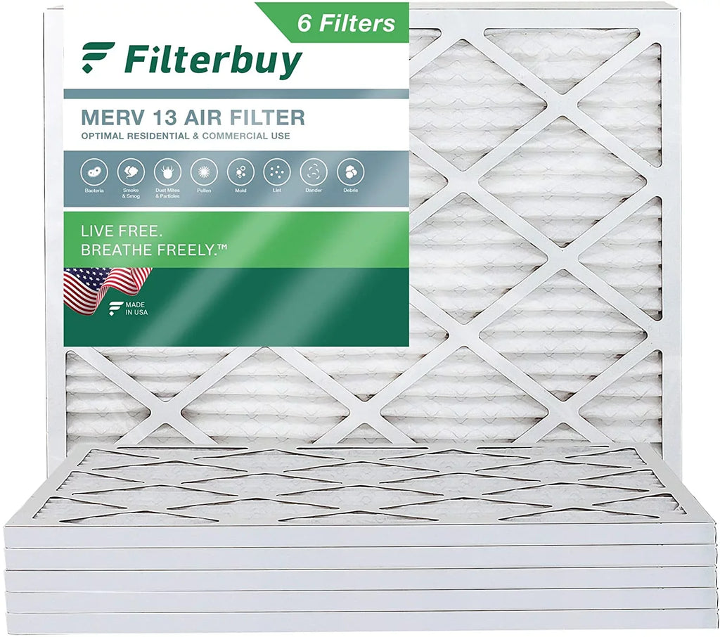 Filters 13 Filterbuy Pleated AC (6-Pack) MERV Air HVAC Furnace 14x18x1