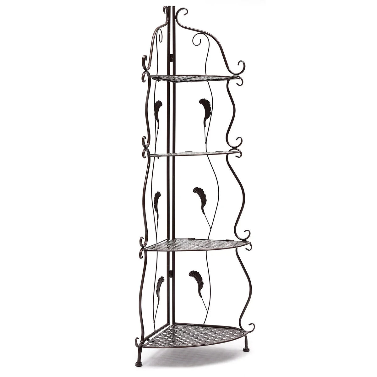 4-Tier Corner Rack Folding Shelf Pot Plant Storage Balcony Stand Flower