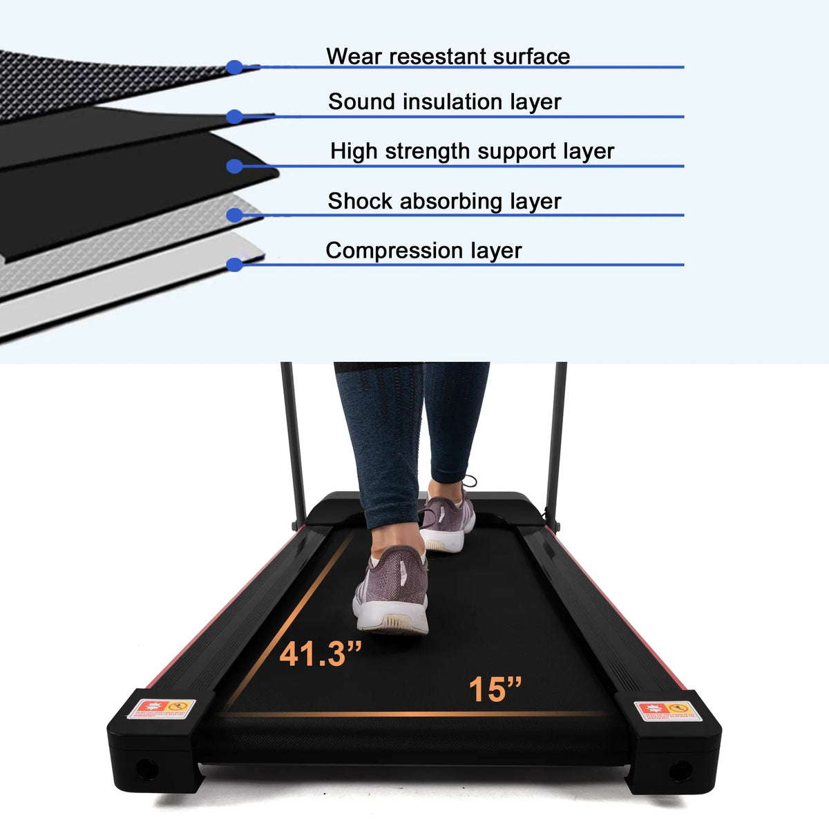 Treadmill Workout, Weight Spaces Foldable 265LBS Treadmill Home for 2.5HP for Capacity Portable FYC and Machine Folding Desk Small - Walking Running Compact for Electric Running with
